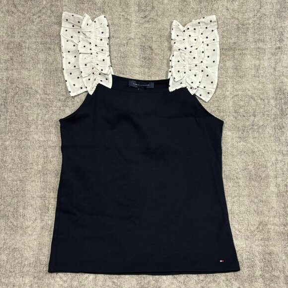 Tommy Hilfiger Polka Dot Ruffle Tank - Picture 1 of 8